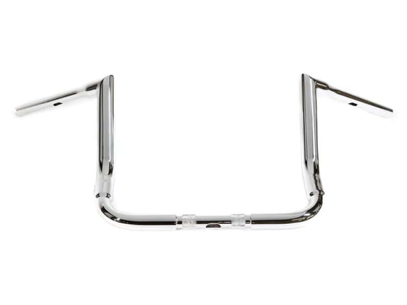 Chrome motorcycle handlebar for custom motorbikes, designed for durability and style.