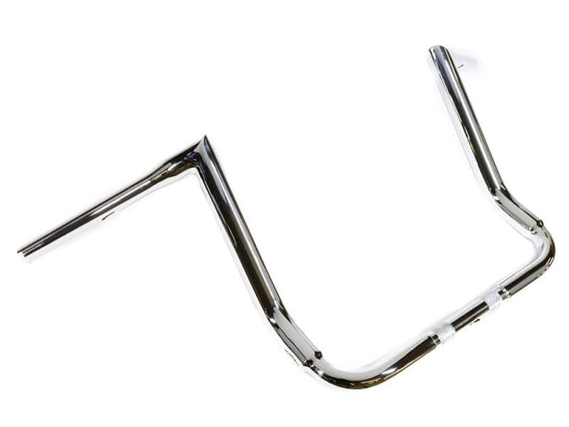 14in. x 1-1/2in. STS Miter Handlebar - Chrome. Fits Ultra Models 1996-2024 and Street Glide 1996-2023 Chrome motorcycle handlebar for custom bikes and cruisers.