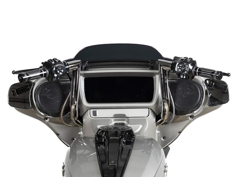 High-performance motorcycle dashboard with digital display and advanced controls, perfect for custom bike enthusiasts.