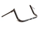 Chrome motorcycle handlebar for custom cruiser bikes.
