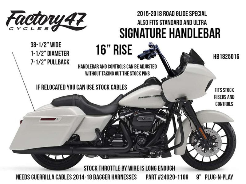 High-performance motorcycle handlebar for Harley Davidson Touring models - Revelry Cycles.