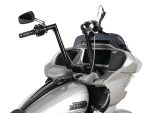 Harley Davidson motorcycle with advanced digital display and modern handlebar design.