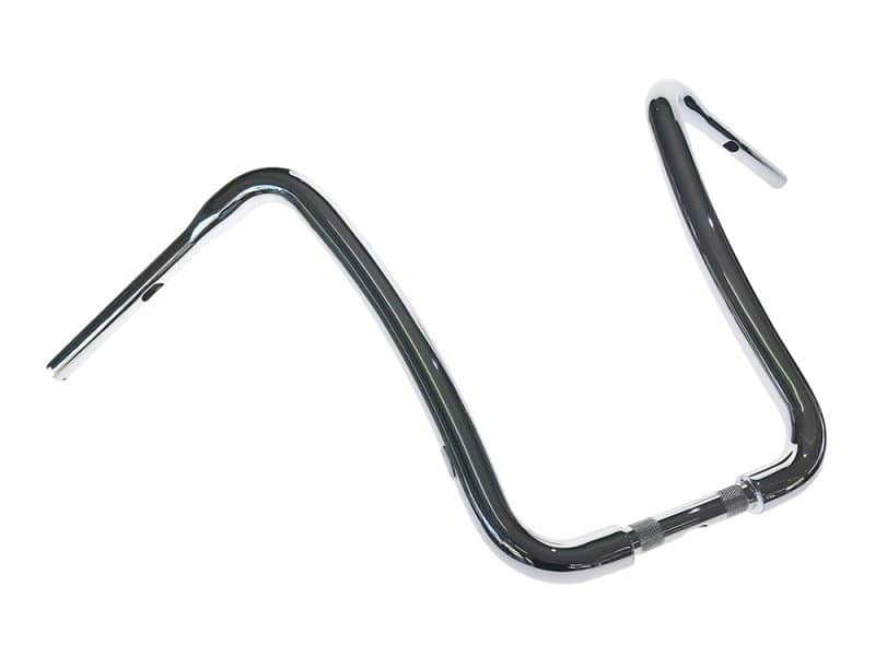 18in. x 1-1/2in. Vicla Handlebar - Chrome. Shiny chrome motorcycle handlebar for Revelry Motorcycles in Australia.