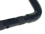 High-quality black motorcycle handlebar with textured grip for Revelry Motorcycles.