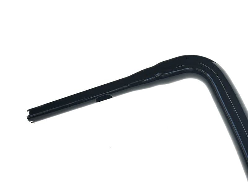 Black motorcycle handlebar for Revelry Motorcycles, designed for Australian bike enthusiasts.