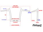 High-performance motorcycle handlebar diagram for Revelry Cycles Australia. Custom fit and ergonomic for optimal riding experience.