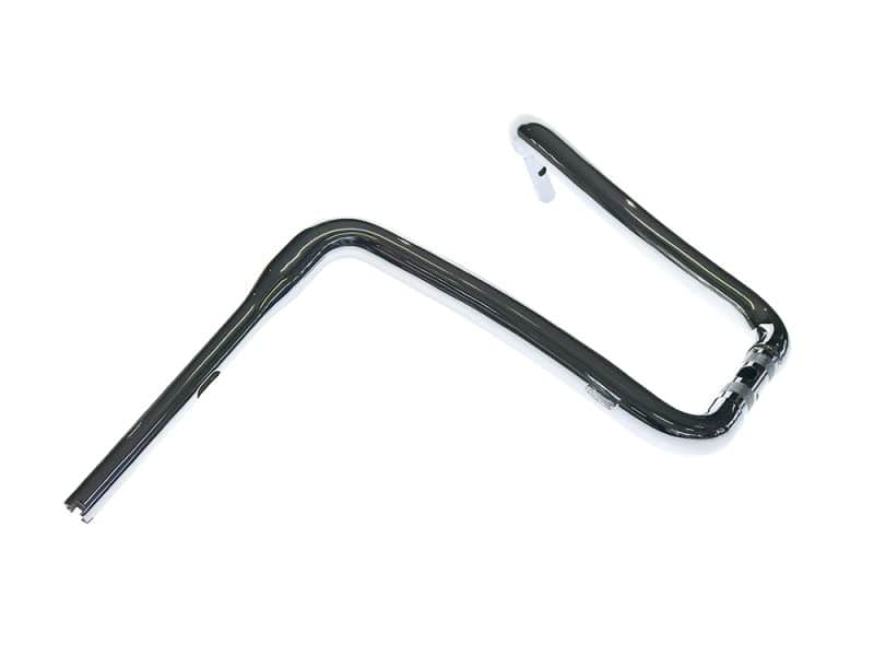 Chrome motorcycle handlebar for custom bikes and repair parts.