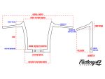 Engineered motorcycle handlebar sizing diagram for Revelry Motorcycles and Factory47 Cycles.