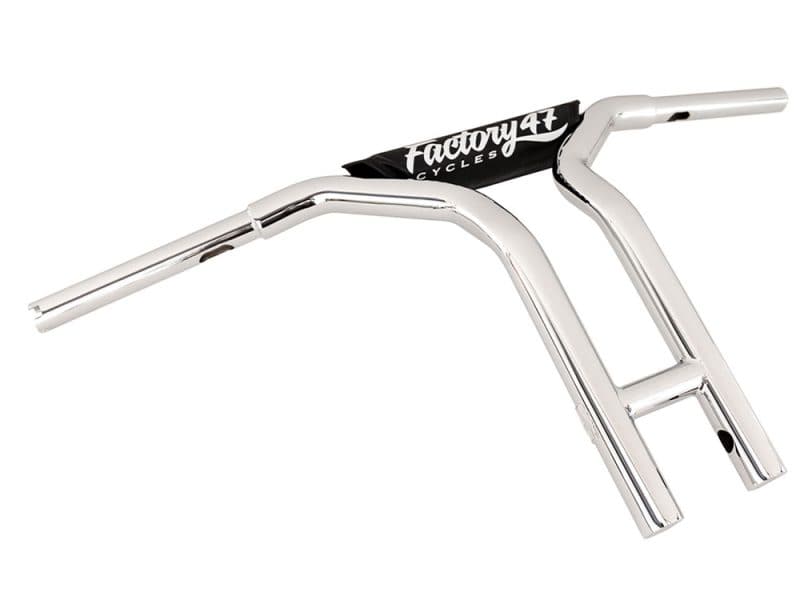 14in. x 1-1/4in. MX47 Pullback T-Bar Handlebar - Chrome. Chrome motorcycle handlebar for vintage and custom bikes - Revelry Cycles Australia.