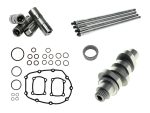 Precision motorcycle engine parts including camshaft, valve components, and gaskets for Revelry Motorcycles.