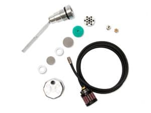 Precision fuel petcock rebuild kit for motorcycle maintenance.