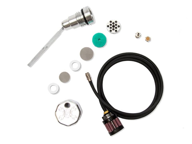 Vented Dipstick - Polished. Fits Dyna 2006-2017. Precision fuel petcock rebuild kit for motorcycle maintenance.