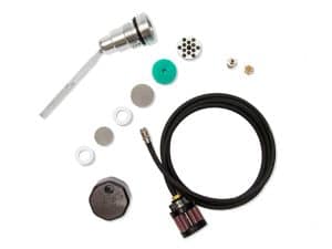 High-performance motorcycle connection kit with custom fittings for Revelry Motorcycles.