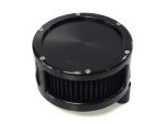 High-performance motorcycle air filter for Revelry Motorcycles, black cylindrical design.