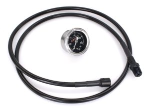 Silencer pressure gauge with hose for motorcycle, Revelry Motorcycles replacement part.