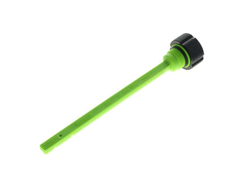 Yellow Revelry Motorcycle fluid dipstick for engine oil level checking.