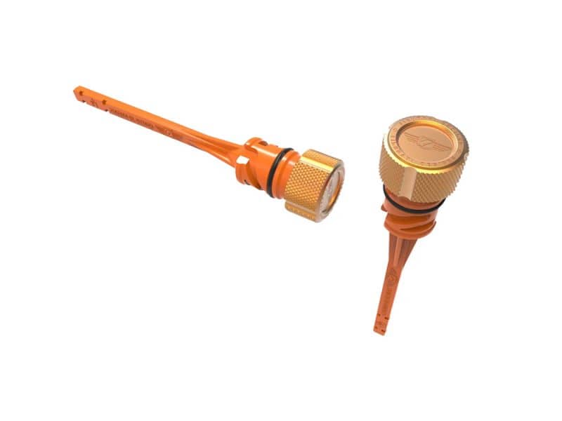 Magnetic Engine Oil Dipstick - Gold. Fits Softail 2018up Aluminium valve stems for motorcycle tyres, orange colour, durable and reliable.