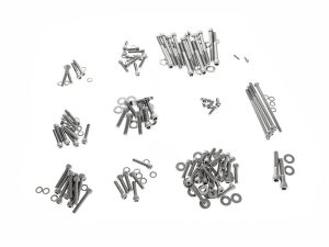 Aluminium motorcycle bolts and fasteners for repair and customization.