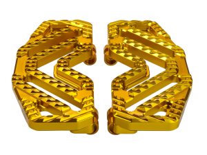 Savage Series Rider Floorboards - Gold. Fits Touring 1980up, FL Softail 1986-2017 & Dyna Switchback 2012-2016