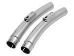 2. polished motorcycle exhaust pipes for custom Revelry Motorcycles.