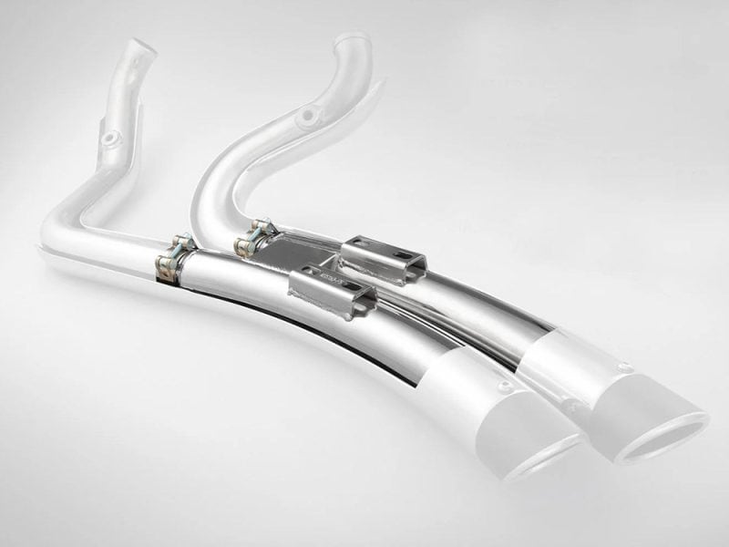 High-performance motorcycle exhaust system for Revelry Motorcycles.