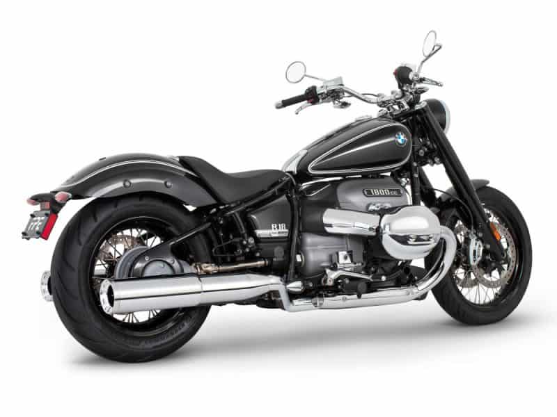 4.5in. Two-Step Slip-On Mufflers - Chrome with Chrome Straight Tips. Fits BMW R-18 2021up. BMW cruiser motorcycle for sale at Revelry Motorcycles in Australia.