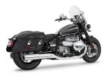BMW cruiser motorcycle with saddlebags and chrome accents.