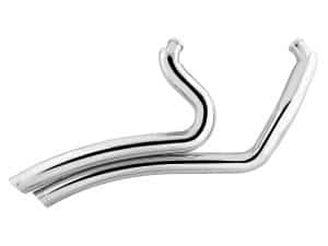 Polished motorcycle exhaust pipes for Revelry Motorcycles, high-performance bike parts AU.