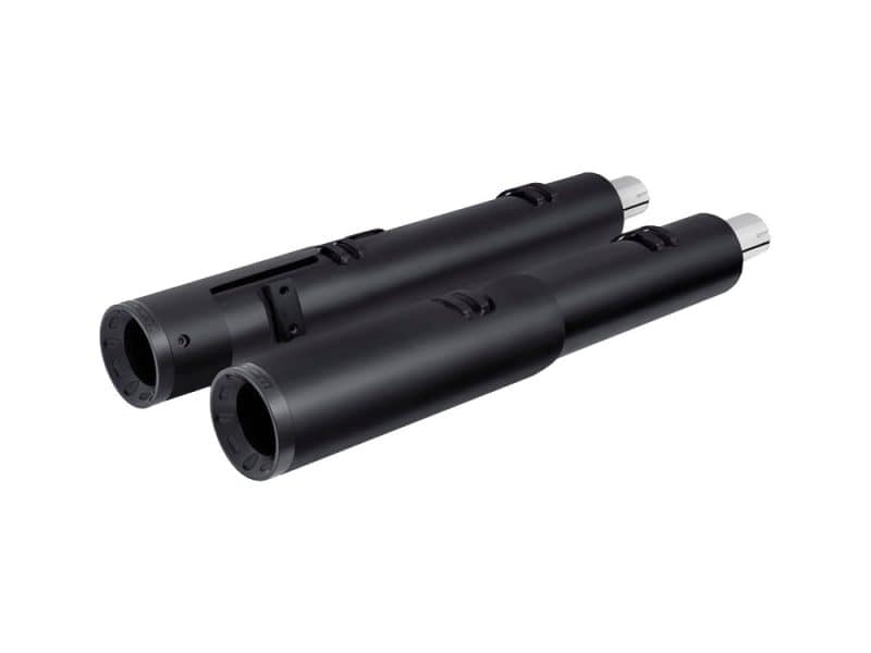 High-performance black motorcycle exhaust pipes for Revelry Motorcycles Australia.