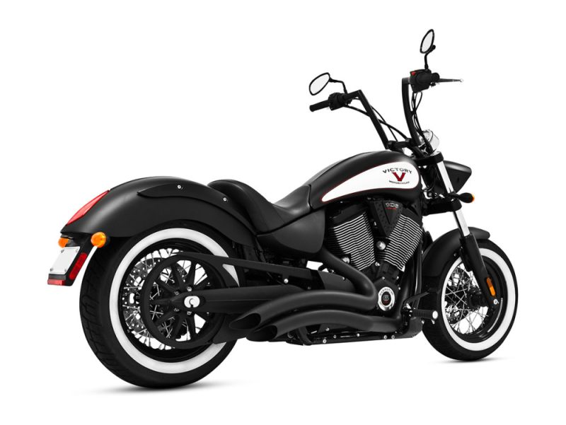 Sharp Curve Radius Exhaust - Black. Fits Victory Vegas