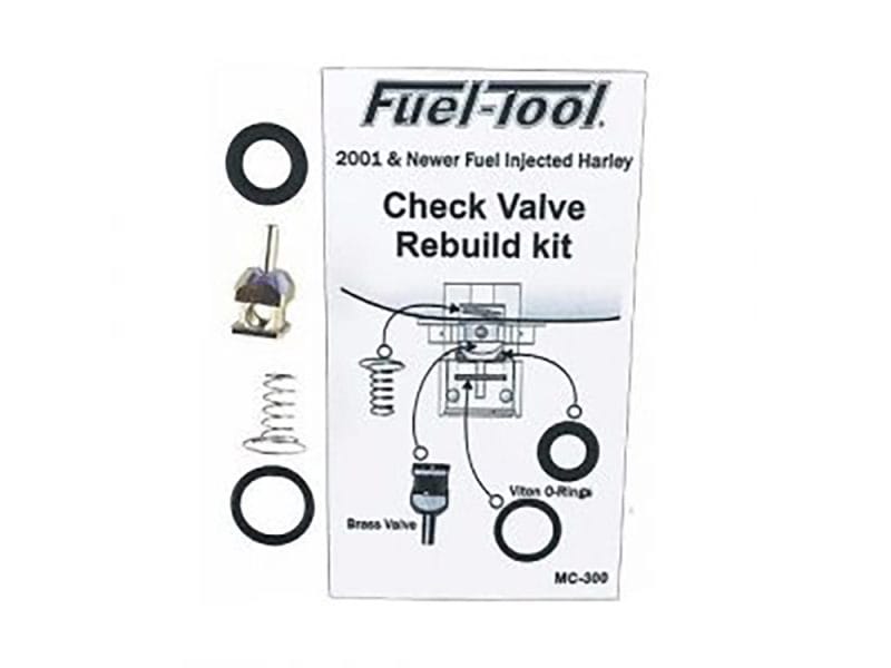 Fuel tool check valve rebuild kit for Harley Davidson motorcycles.
