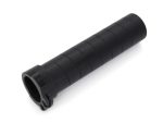 Rubber motorcycle handlebar grip for enhanced control and comfort.