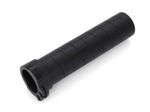 Rubber motorcycle handlebar grip for enhanced control and comfort.