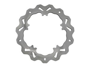 High-performance motorcycle brake disc for Revelry Motorcycles performance bikes.