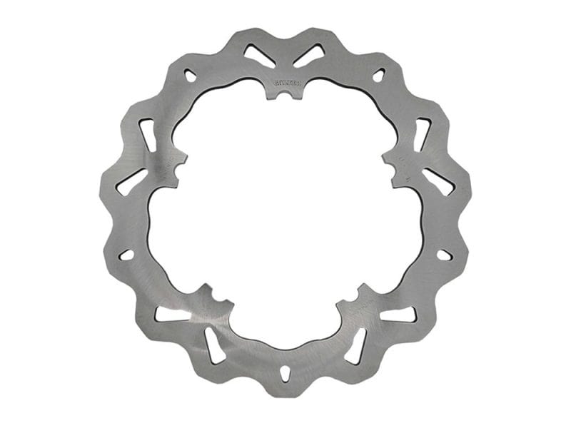 11.5in. Front Wave Disc Rotor - Stainless Steel. Fits V-Rod 2002-2005 Models with OEM Cast Wheel. High-performance motorcycle brake disc for Revelry Motorcycles performance bikes.