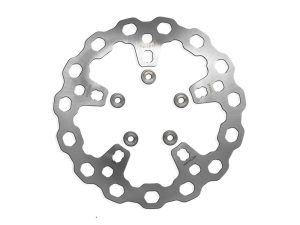 Aluminium motorcycle brake disc for Revelry Motorcycles, high-performance motorcycle parts.