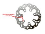 Aluminium motorcycle brake disc with 7 mounting points for Revelry Motorcycles.