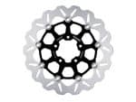 Lightweight motorcycle disc brake rotor for Revelry Motorcycles, high-performance, durable parts.