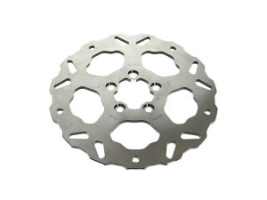 Lightweight aluminium motorcycle brake disc for reliable stopping power.