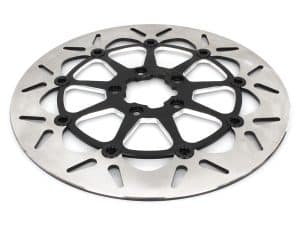 Lightweight motorcycle brake disc with performance high-friction lining, perfect for custom bikes.