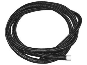 Heavy-duty motorcycle brake line hose for Revelry Motorcycles, durable and flexible.