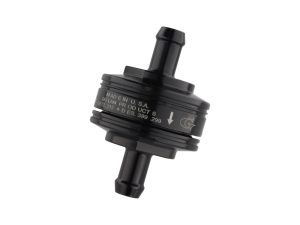 Washable Super Mini Inline Fuel Filter. 5/16in. Hose x 0.675in. long. Black Billet Aluminium.