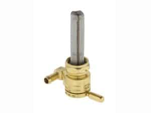 Engine fuel filter for motorcycles, gold finish, high-performance motorcycle part, Revelry Motorcycles Australia.