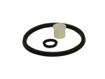 O-ring and repair kit for motorcycle parts, black rubber seal and cream plastic component.