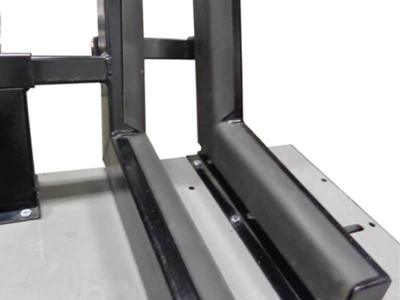 Heavy-duty motorcycle lift table for Revelry Motorcycles, rugged black metal design.