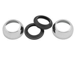 39mm Fork Boots - Chrome. Includes Dust Shields. Fits Dyna 1991-2005, FXR 1987-1994 & Most Sportster 1987-2021