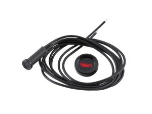 Flexible motorcycle oil temperature sensor with warning light for Revelry Motorcycles.