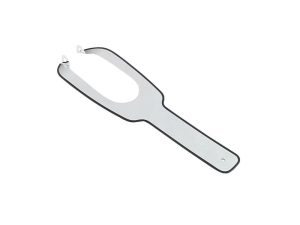 Chrome motorcycle tire lever for easy tire removal and installation at Revelry Motorcycles.