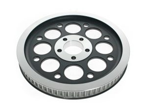 Aluminium motorcycle pulley wheel for Revelry Motorcycles, durable and lightweight alloy component.