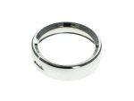 Shiny chrome motorcycle headlight bezel for custom bikes or restoration projects.